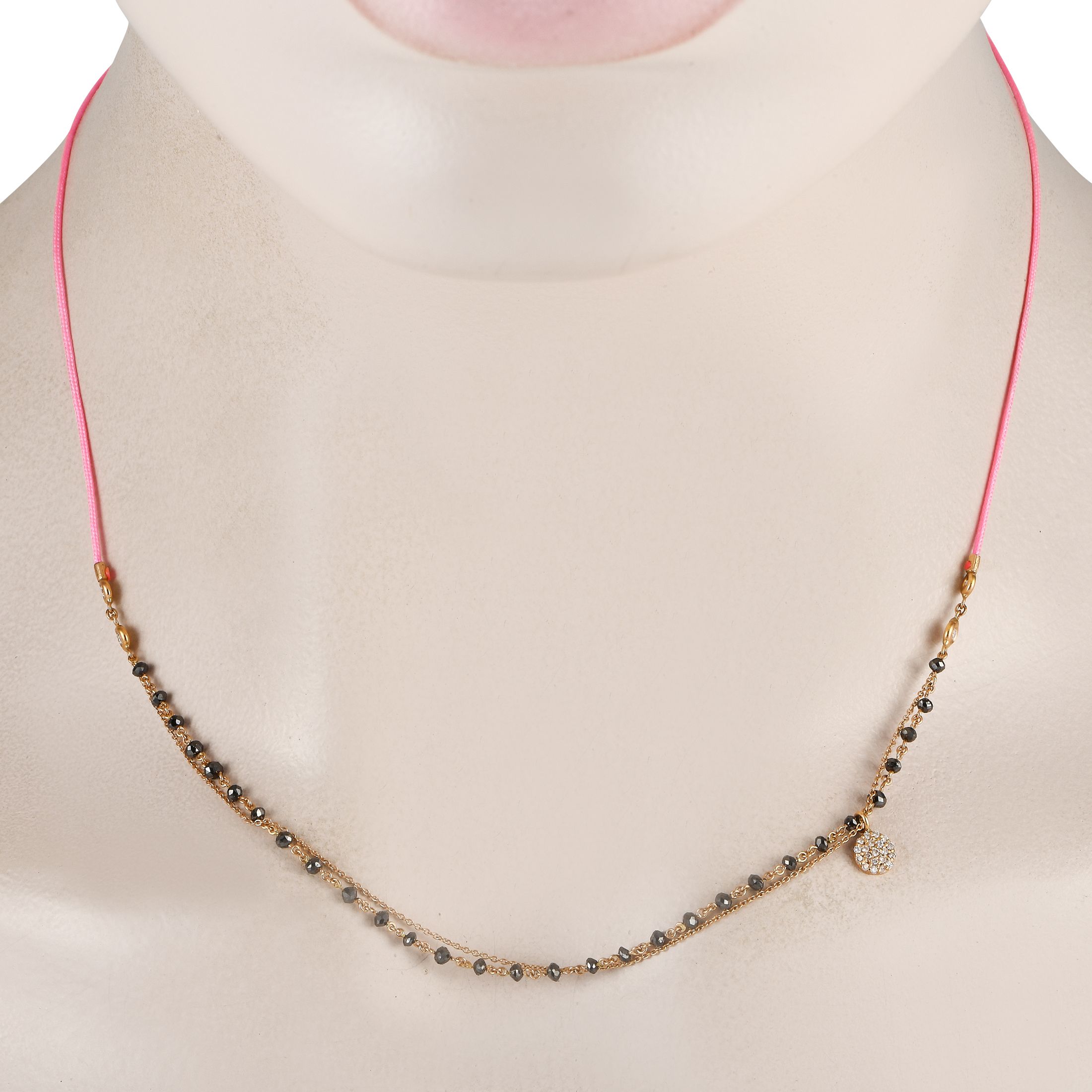 Aaron Basha18K Rose Gold 1.30ct Black Diamond Necklace