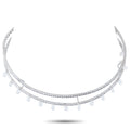 Aaron Basha 18K White Gold 13.25ct Black and White Diamond Choker Necklace