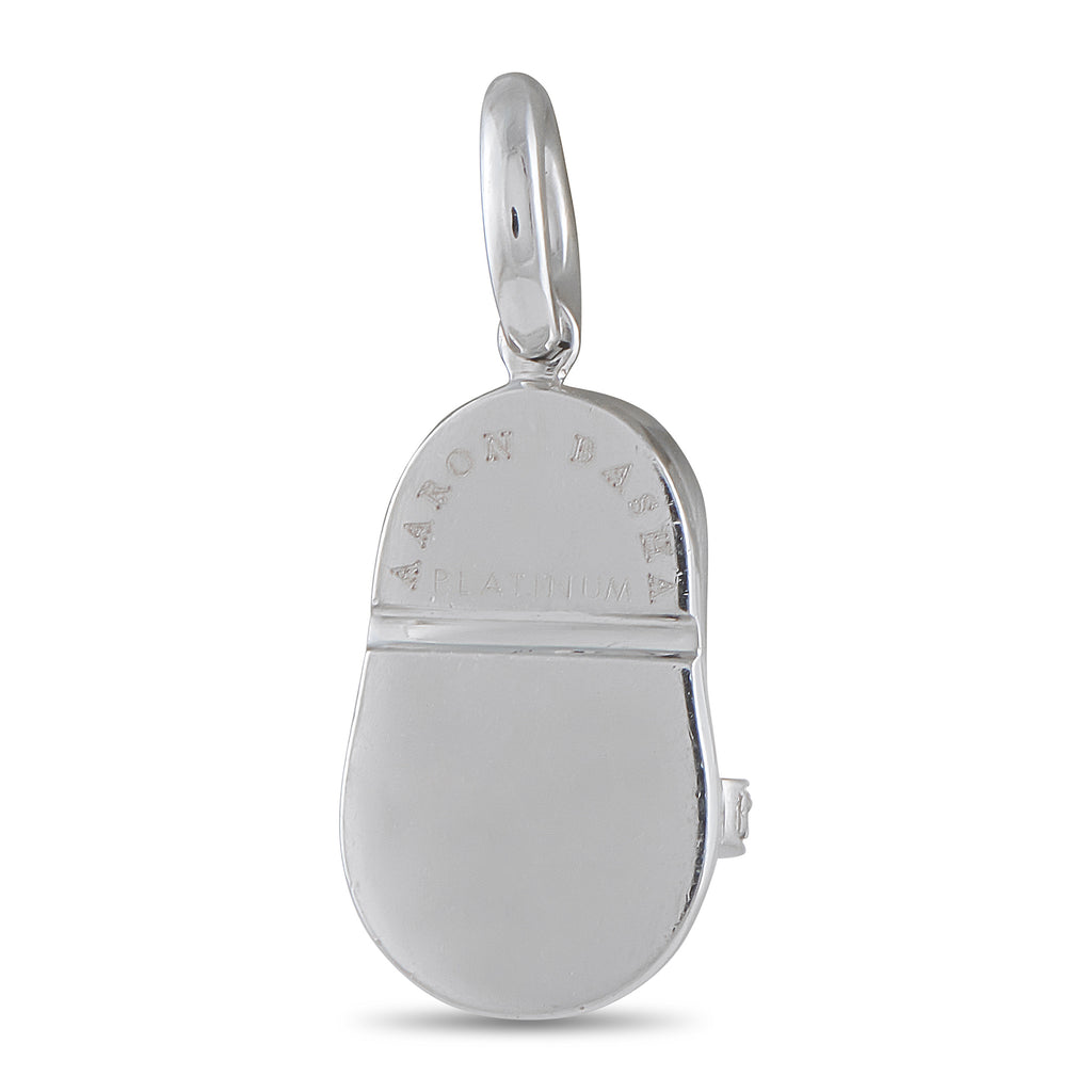 Aaron Basha Baby Shoe 18K White Gold Diamond Ballet Shoe Charm