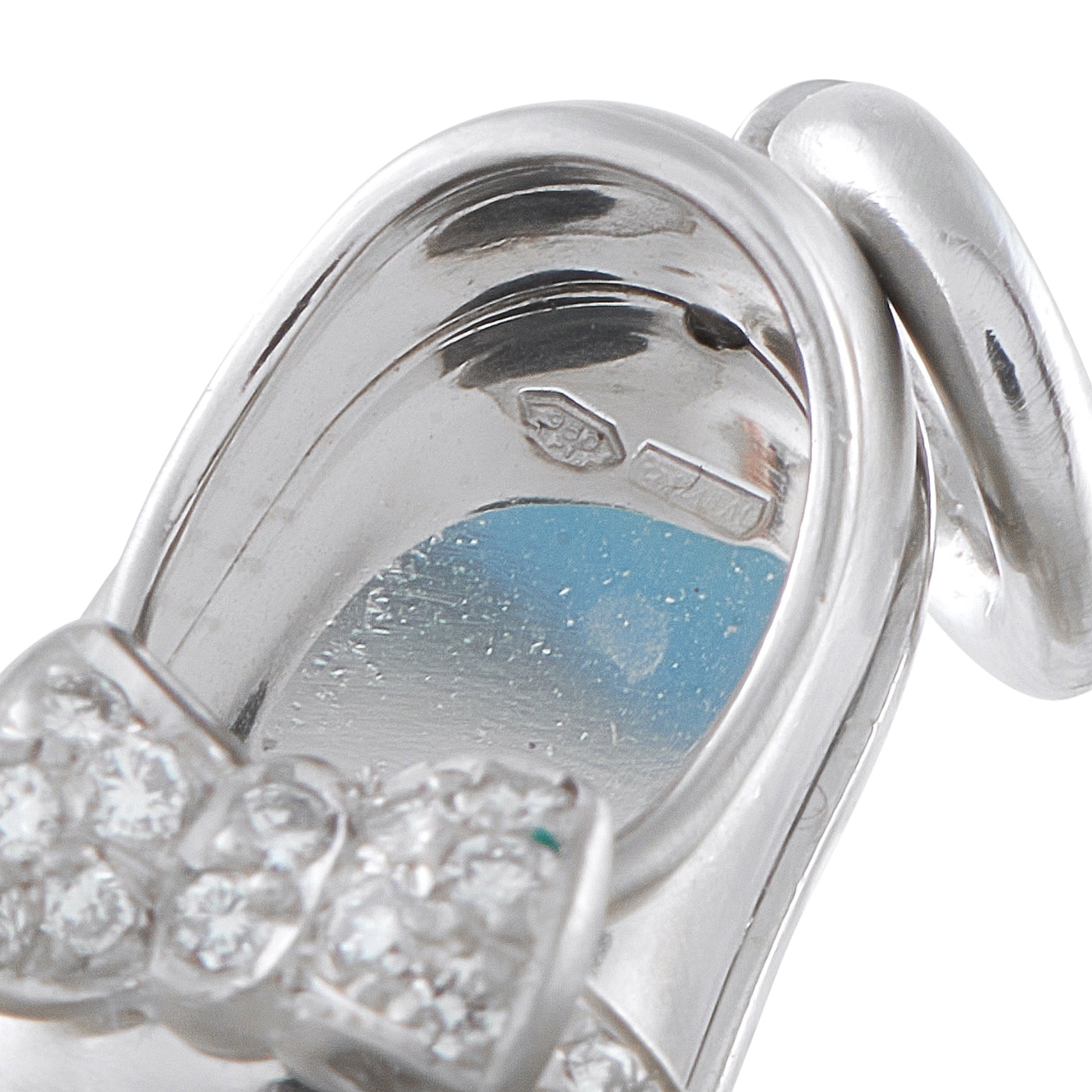 Aaron Basha Baby Shoe 18K White Gold Diamond Ballet Shoe Charm