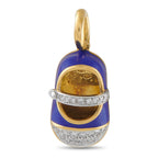 Aaron Basha Baby Shoe 18K Yellow Gold Diamond and Enamel Mary-Jane Charm