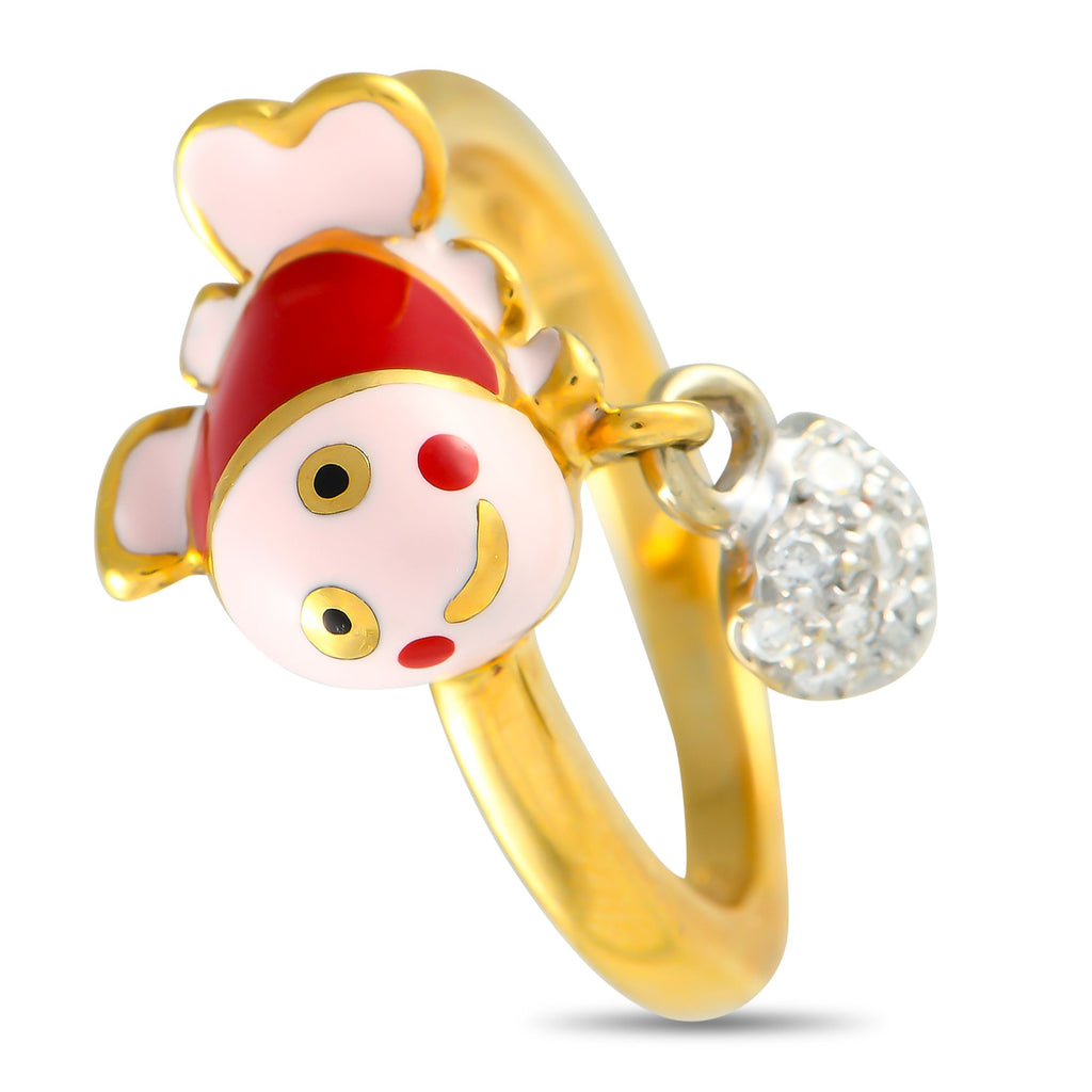 Aaron Basha18K Yellow Gold Diamond and Enamel Clown Fish Ring – This Aaron Basha ring is full of personality