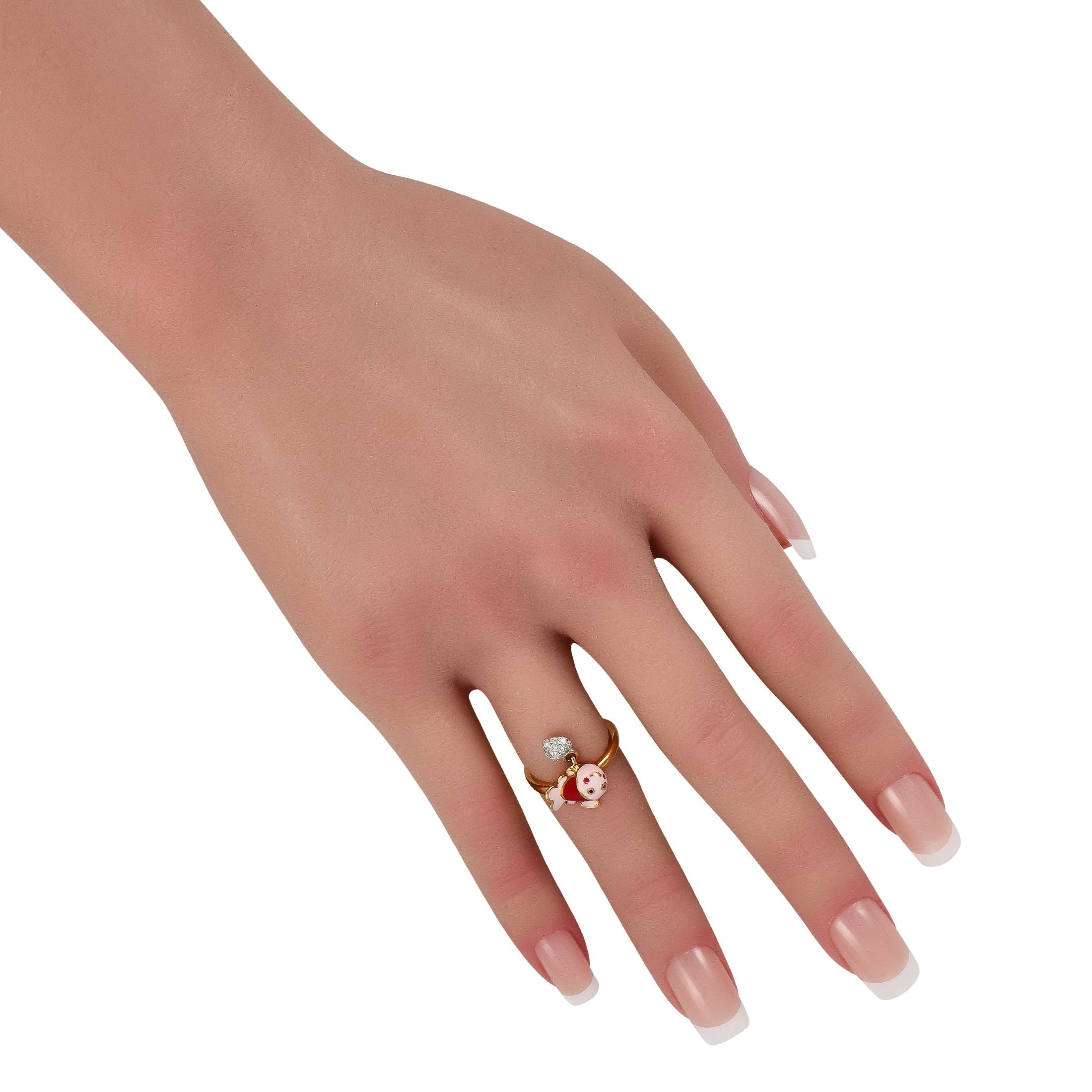 Aaron Basha18K Yellow Gold Diamond and Enamel Clown Fish Ring