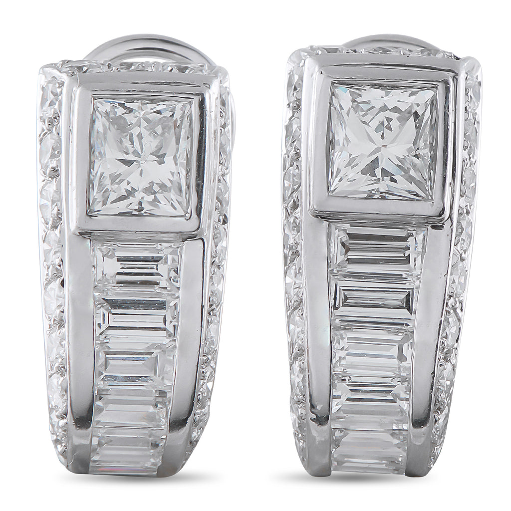 Adler 18K White Gold 4.70ct Diamond Clip-On Earrings