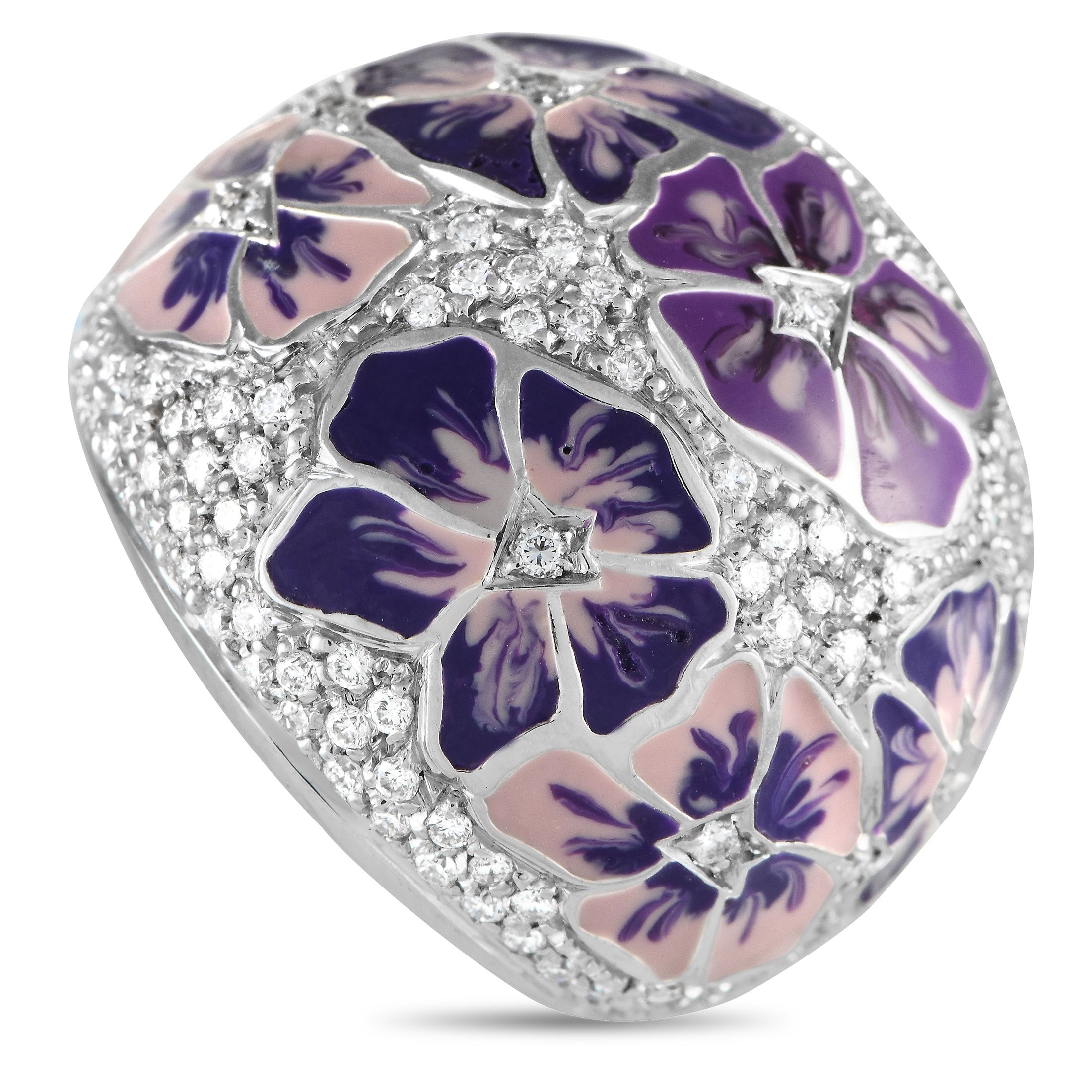 ALFIERI & ST.JOHNALFIERI & ST.JOHN 18K White Gold 1.45ct Diamond and Enamel Flower Ring – This Alfieri & St