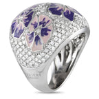 ALFIERI & ST.JOHNALFIERI & ST.JOHN 18K White Gold 1.45ct Diamond and Enamel Flower Ring