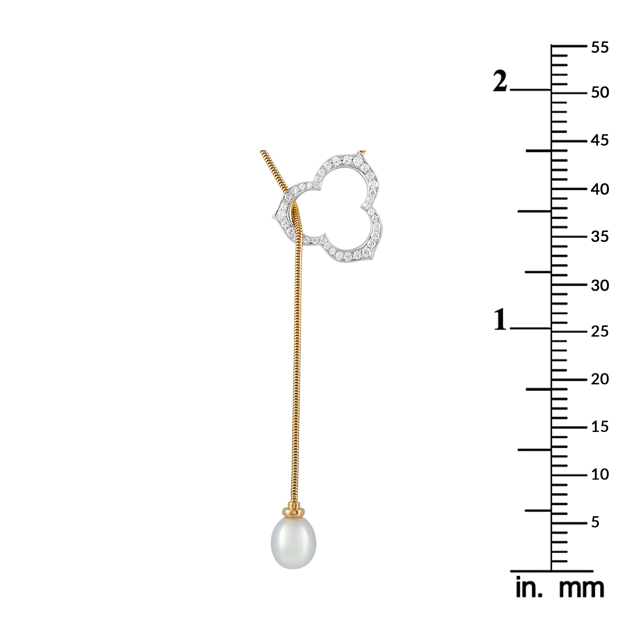 Angela Cummings 18K Yellow Gold Diamond and Pearl Lariat Necklace