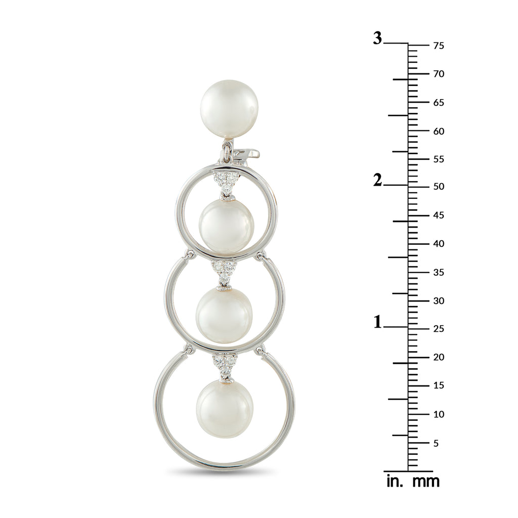 Assael 18K White Gold 0.55ct Diamond and Pearl Clip-On Earrings