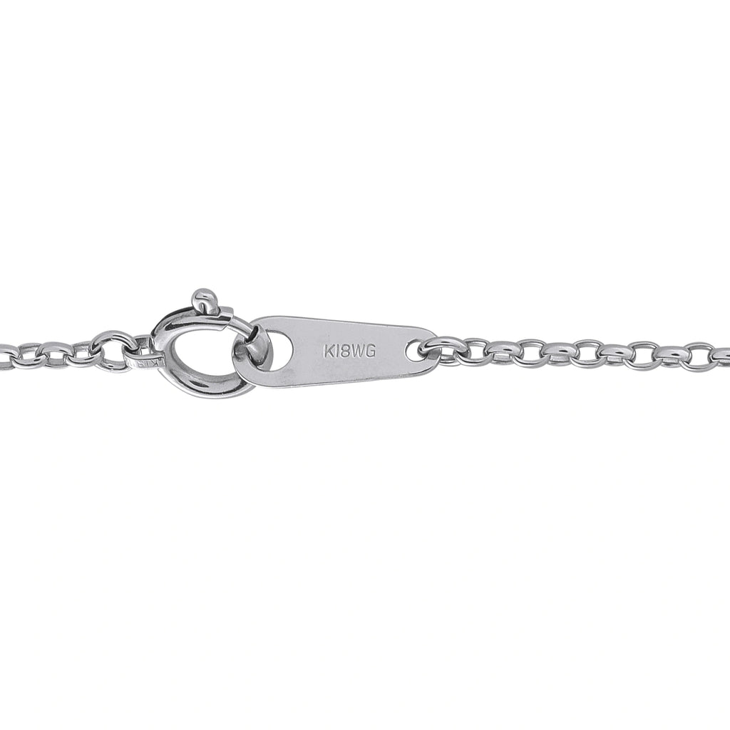 K18WG 18K white gold clasp with curb link chain