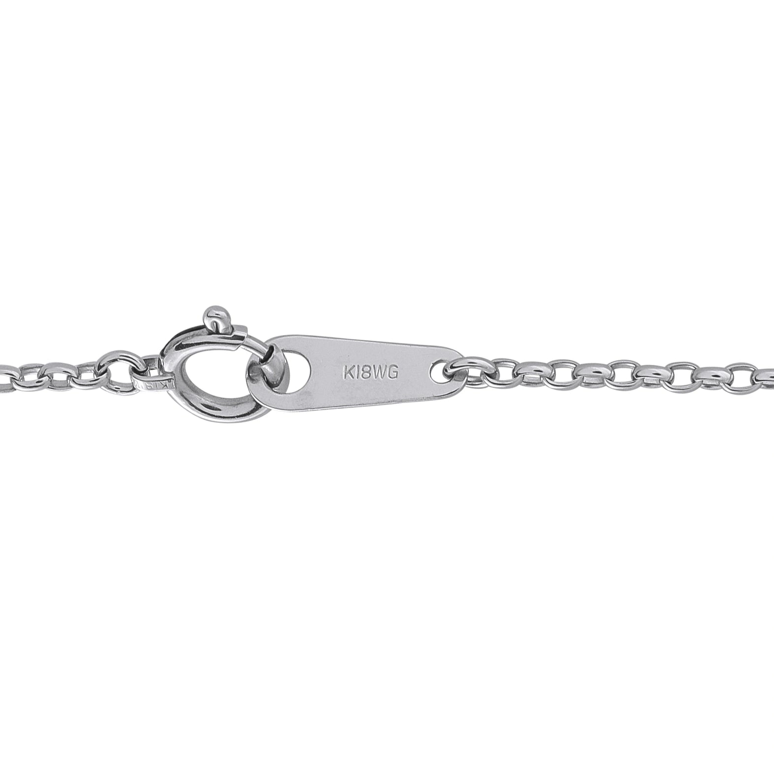 K18WG 18K white gold clasp with curb link chain