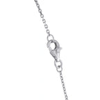 White gold necklace clasp with swivel ring and engraved hallmark