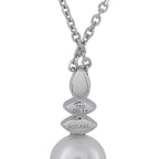Assael white gold pendant necklace with 750 D0.11 markings and pearl drop