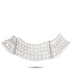 Assael 18K White Gold Pearl 5-Row Choker Necklace