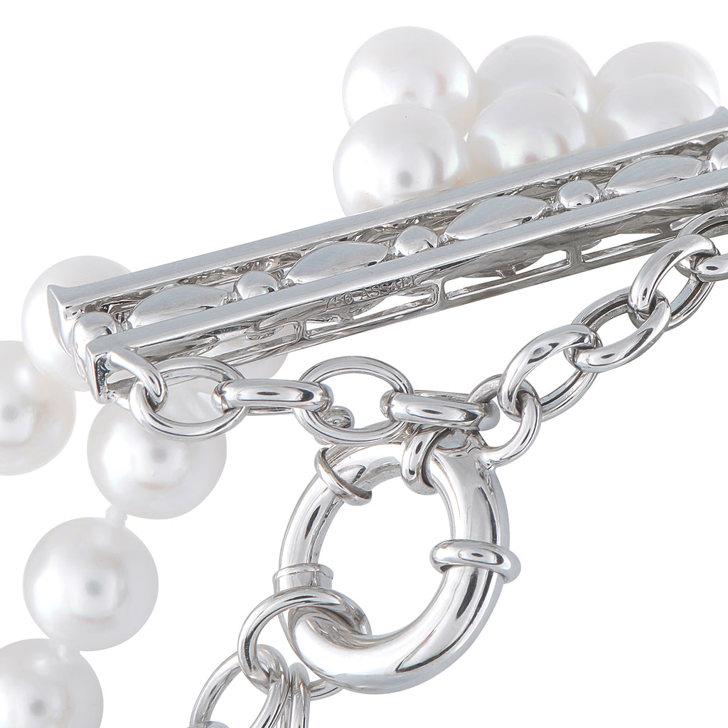Assael 18K White Gold Pearl 5-Row Choker Necklace