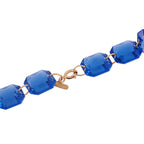 Baccarat18K Yellow Gold Blue Crystal Necklace
