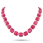 Baccarat18K Yellow Gold Red Crystal Necklace