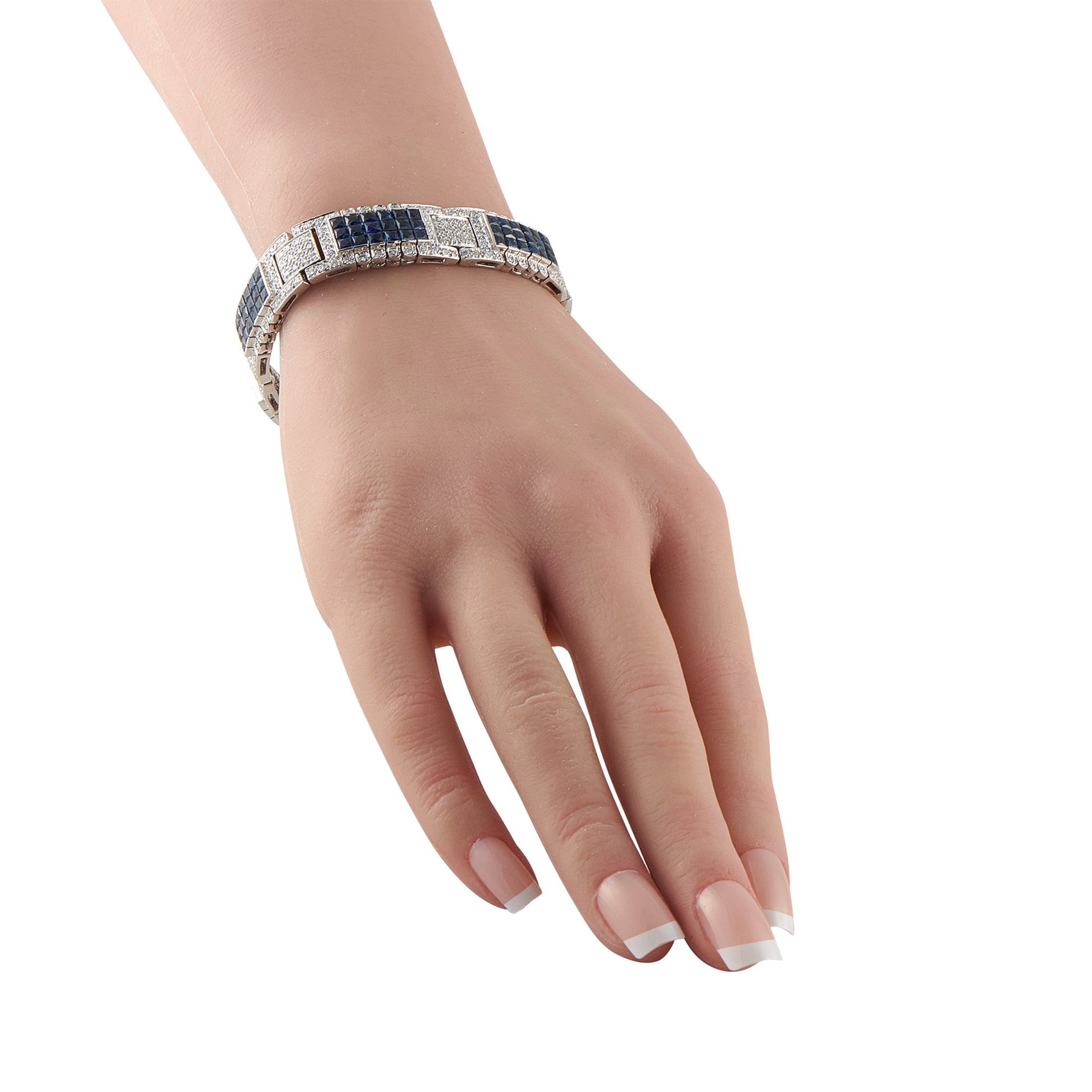 Bellarri18K White Gold 3.28ct Diamond and Sapphire Bracelet