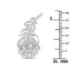 BOUCHERON Plume de Paon 18K White Gold 1.10ct Diamond Earrings
