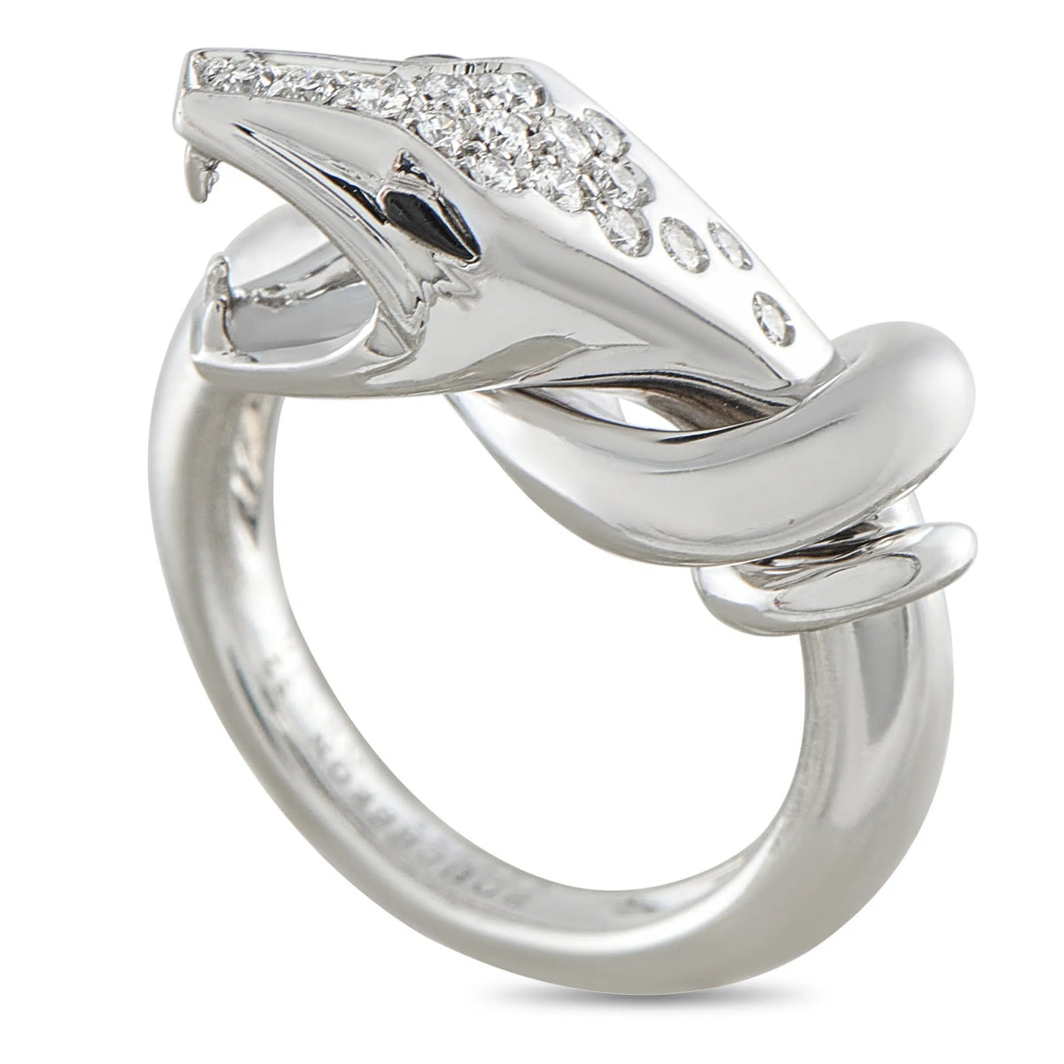 Boucheron 18K White Gold 0.16ct Diamond Snake Ring