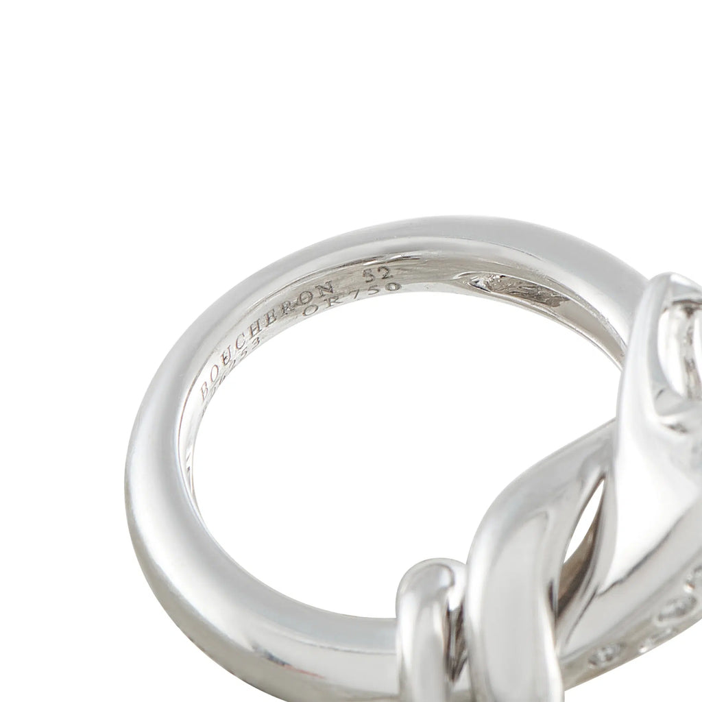 Boucheron 18K White Gold 0.16ct Diamond Snake Ring