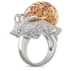 Boucheron 18K white gold snail ring with diamond body and sapphire shell