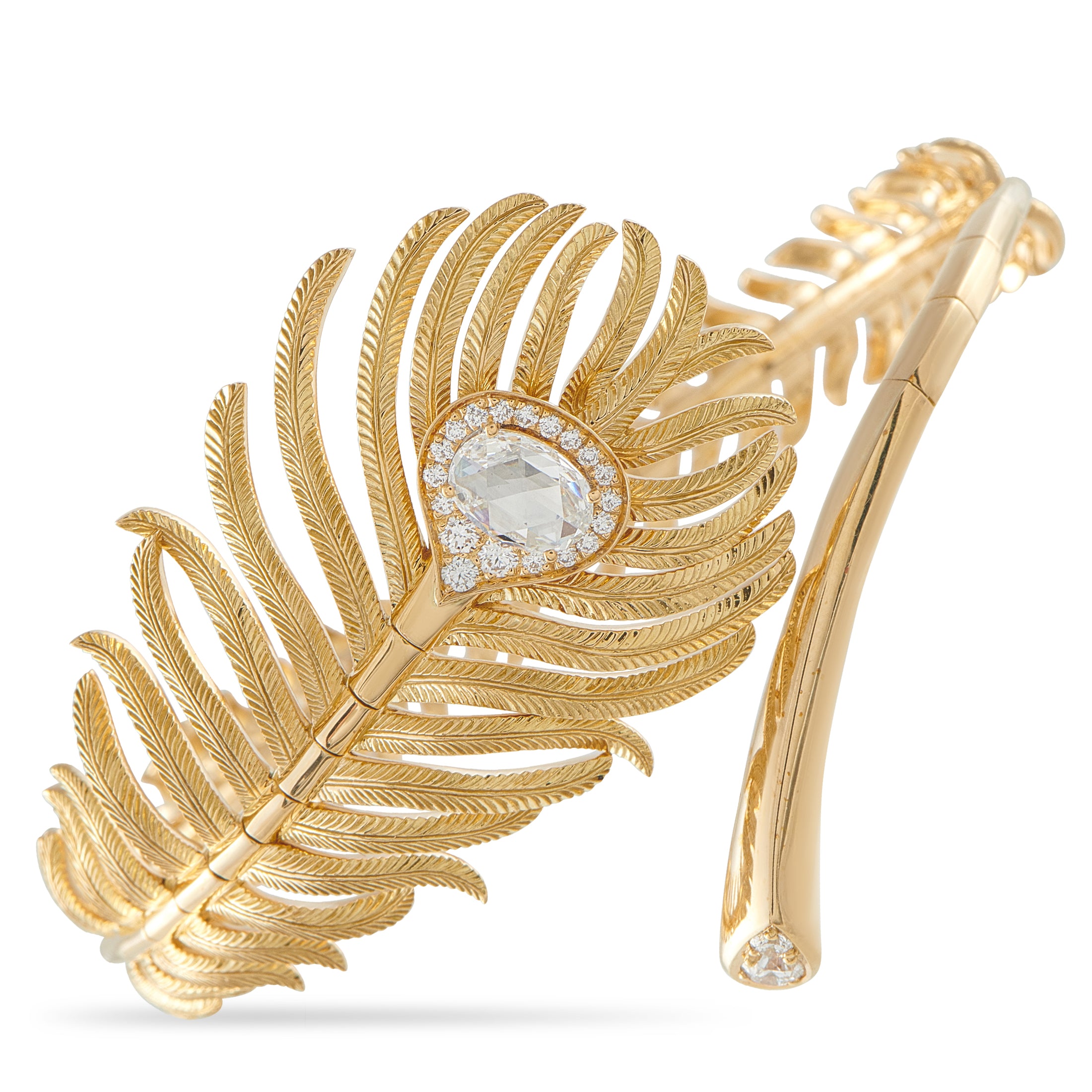 BOUCHERON Plume de Paon 18K Yellow Gold Diamond Bracelet