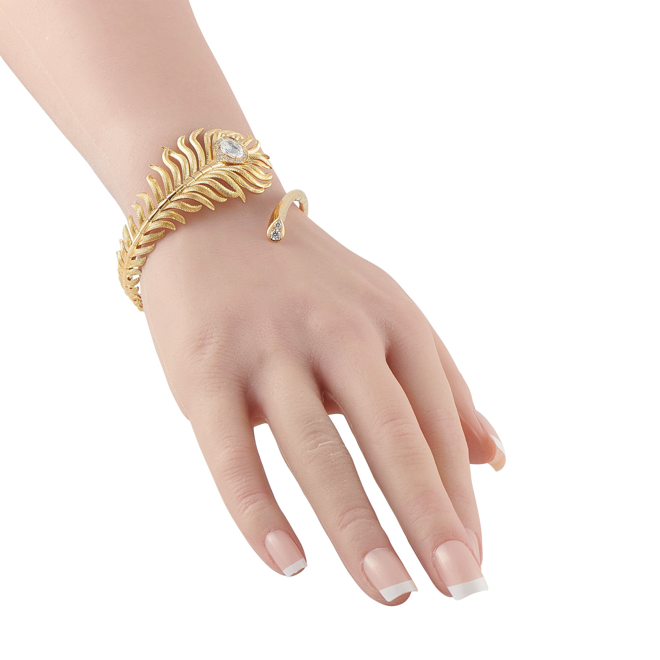 BOUCHERON Plume de Paon 18K Yellow Gold Diamond Bracelet