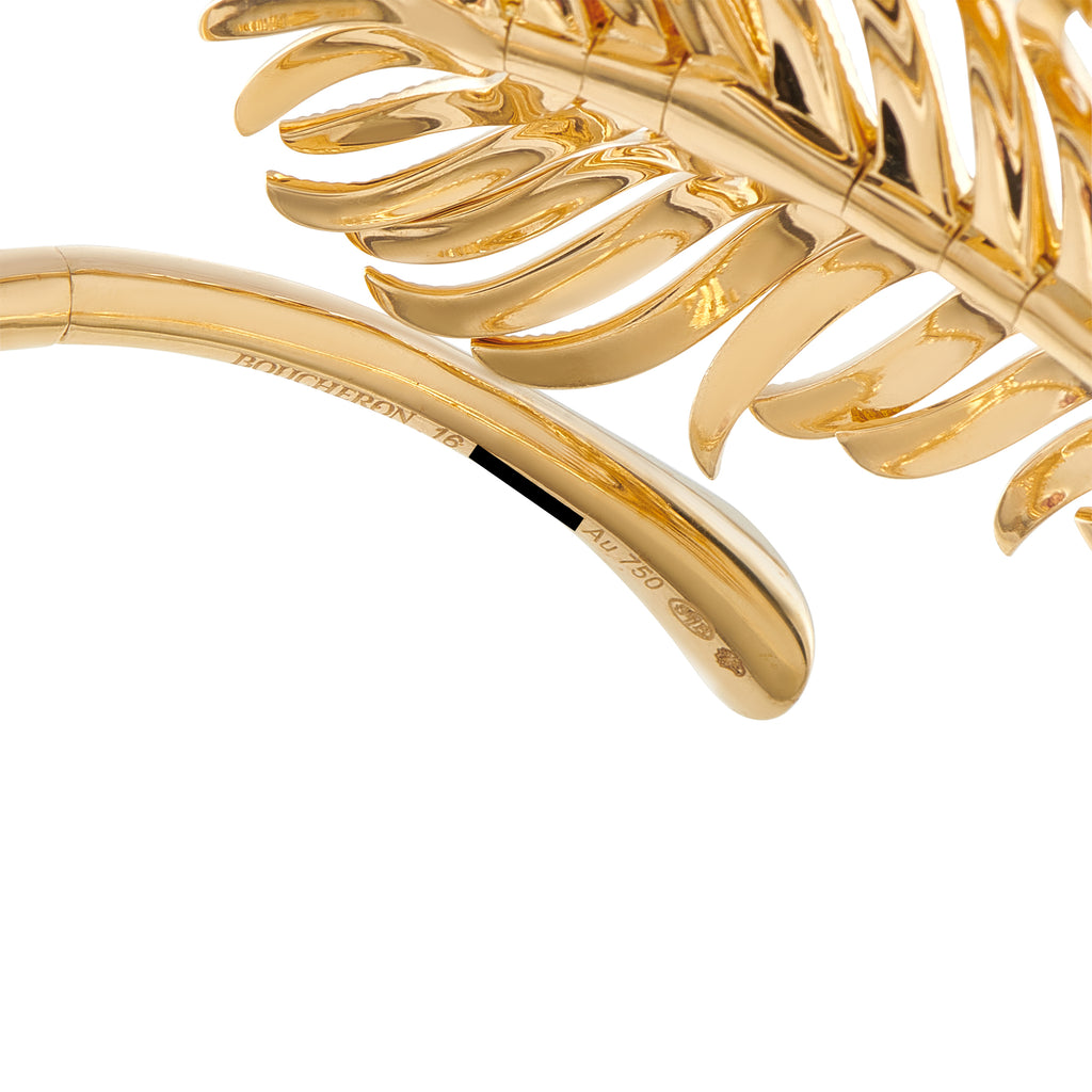 BOUCHERON Plume de Paon 18K Yellow Gold Diamond Bracelet