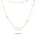 Boucheron yellow gold diamond necklace with heart-shaped pendant and oval links