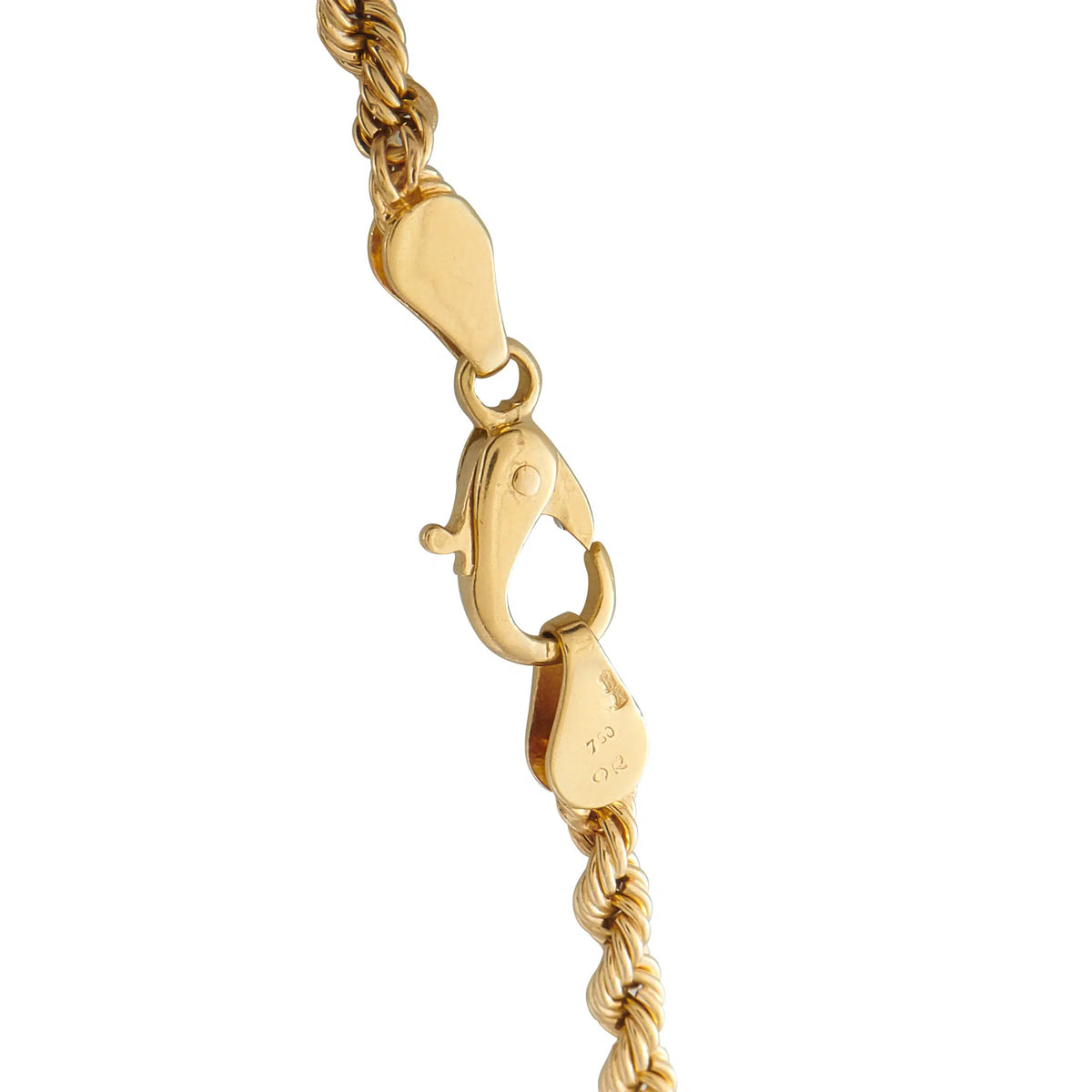 18K yellow gold necklace with clasp and twisted chain links