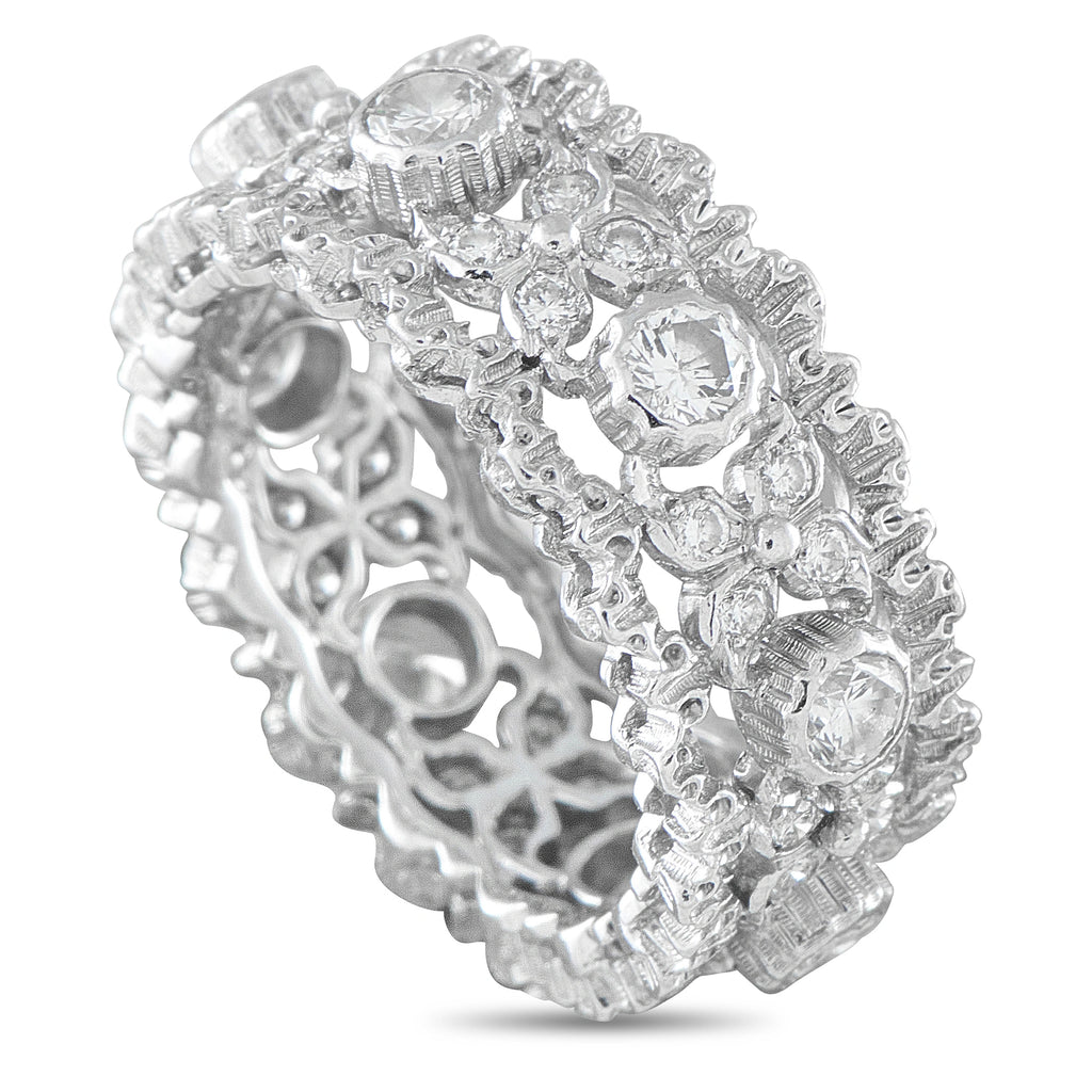 Buccellati Vintage 18K White Gold 1.12ct Diamond Ring