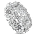 Vintage diamond ring in white gold with ornate filigree and round diamonds