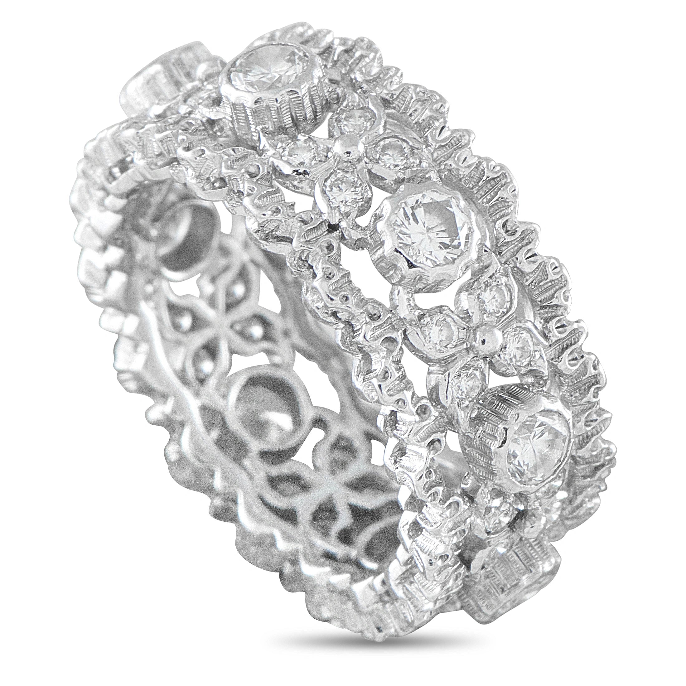 Buccellati Vintage 18K White Gold 1.12ct Diamond Ring