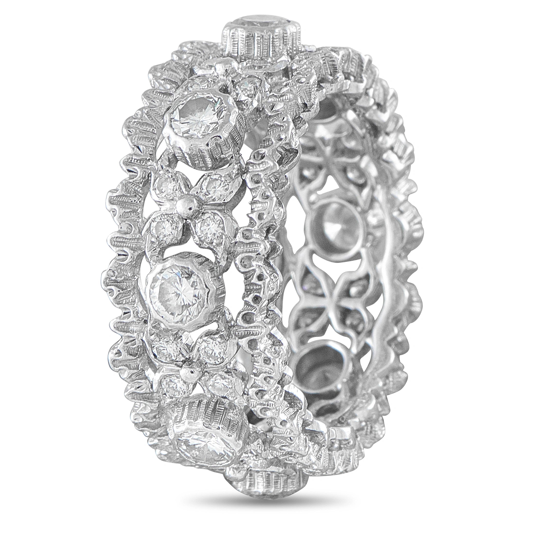 Buccellati Vintage 18K White Gold 1.12ct Diamond Ring