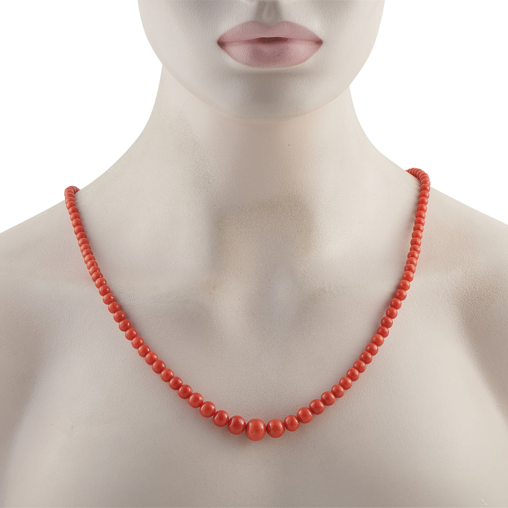 Buccellati 18K White and Yellow Gold Coral Necklace