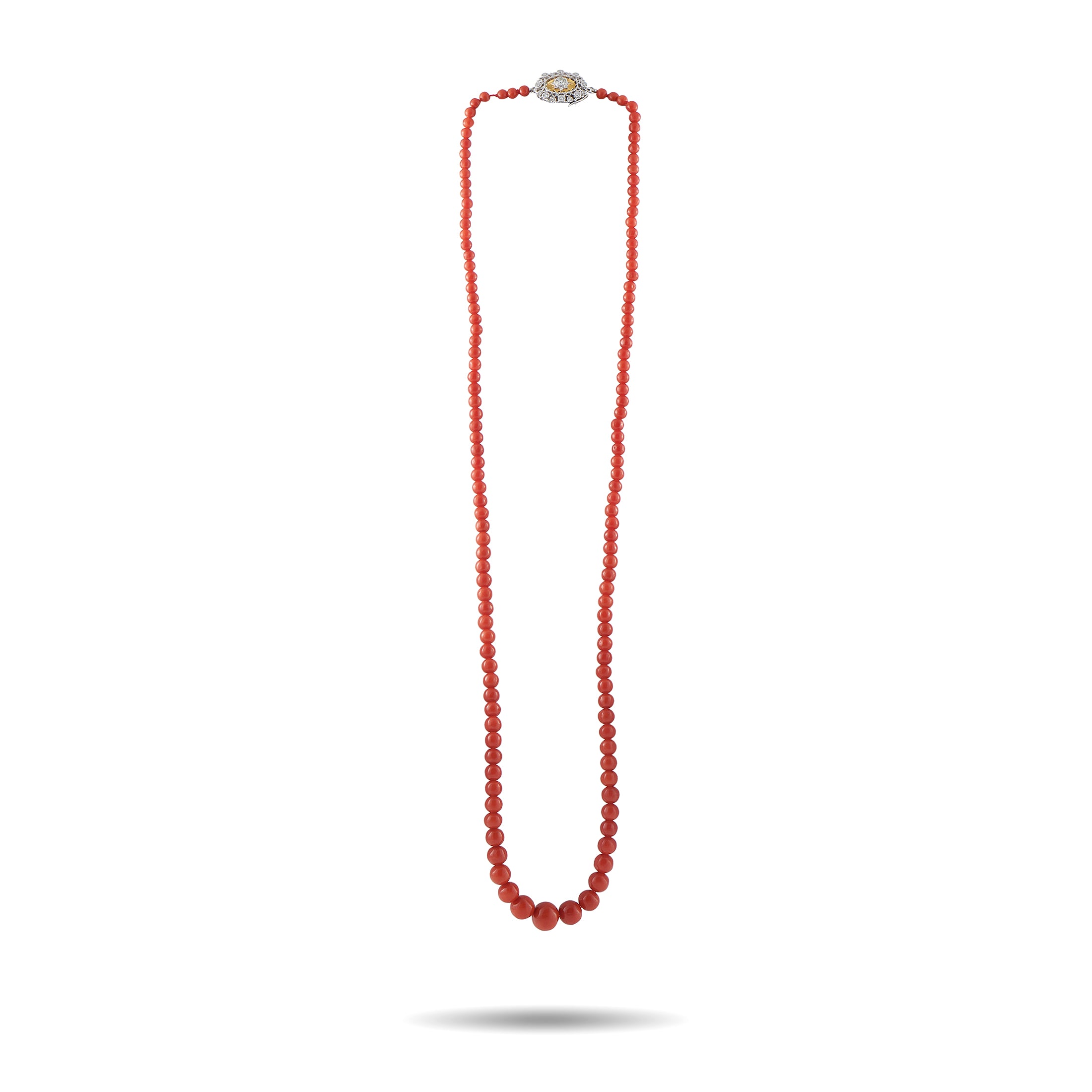 Buccellati 18K White and Yellow Gold Coral Necklace
