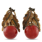 Buccellati 18K Yellow Gold Coral Clip-On Earrings – Opulent leaf motifs crafted from 18K Yellow Gold make these Buccellati ea