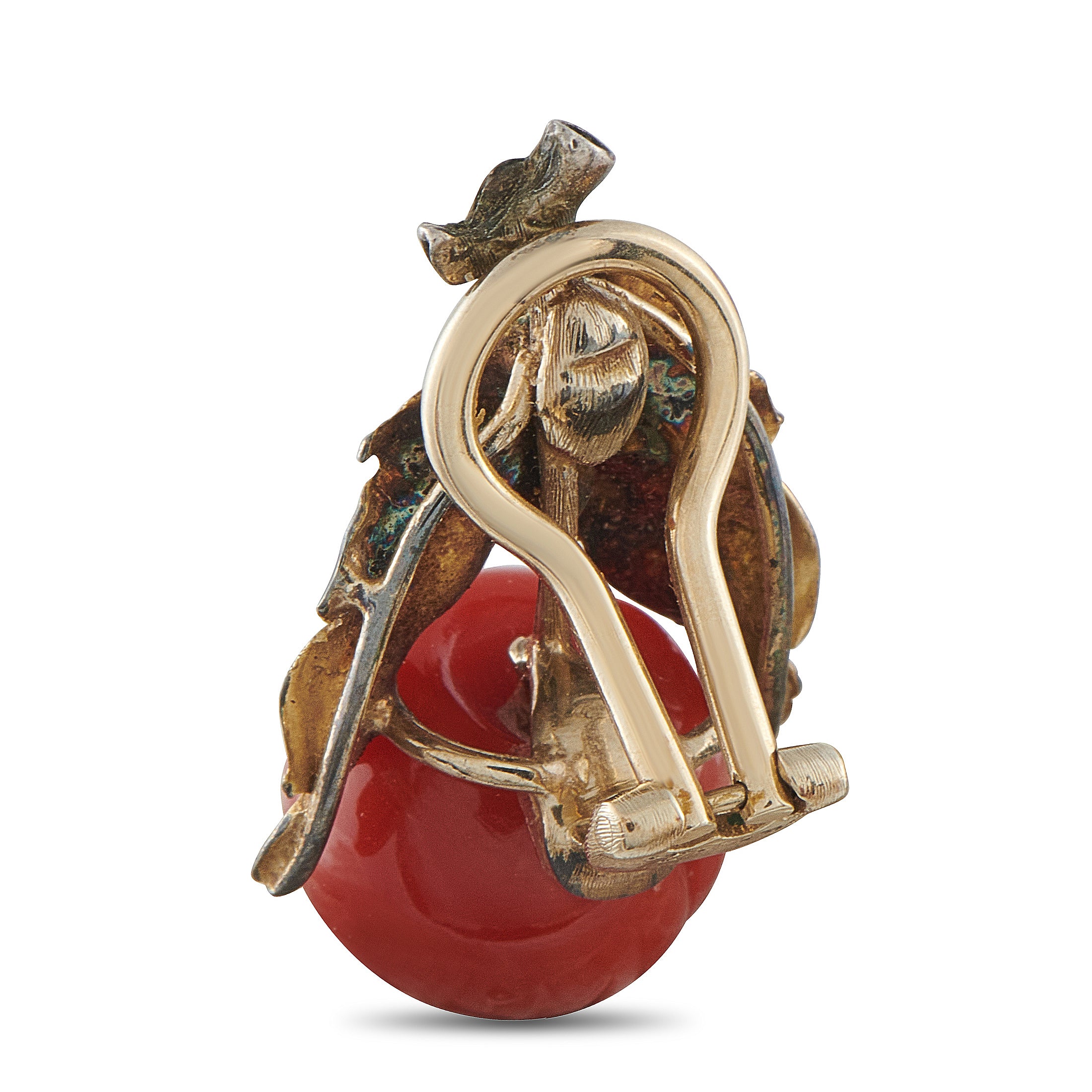 Buccellati 18K Yellow Gold Coral Clip-On Earrings