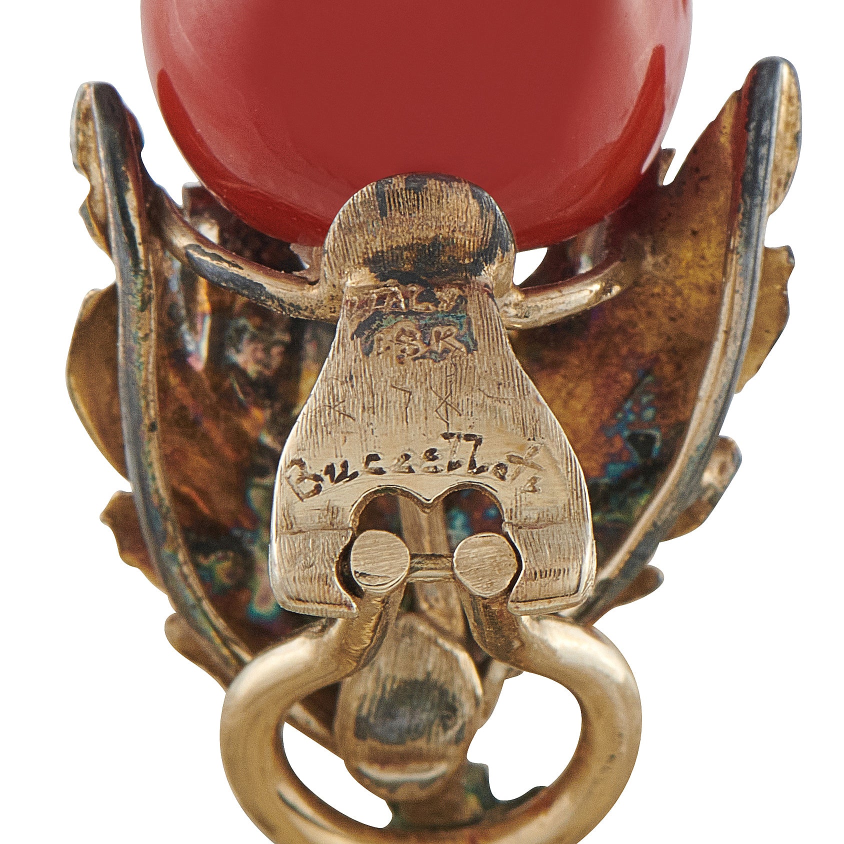 Buccellati 18K Yellow Gold Coral Clip-On Earrings