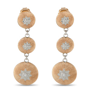 Buccellati Macri 18K Rose Gold Graduating Disc Drop Earrings