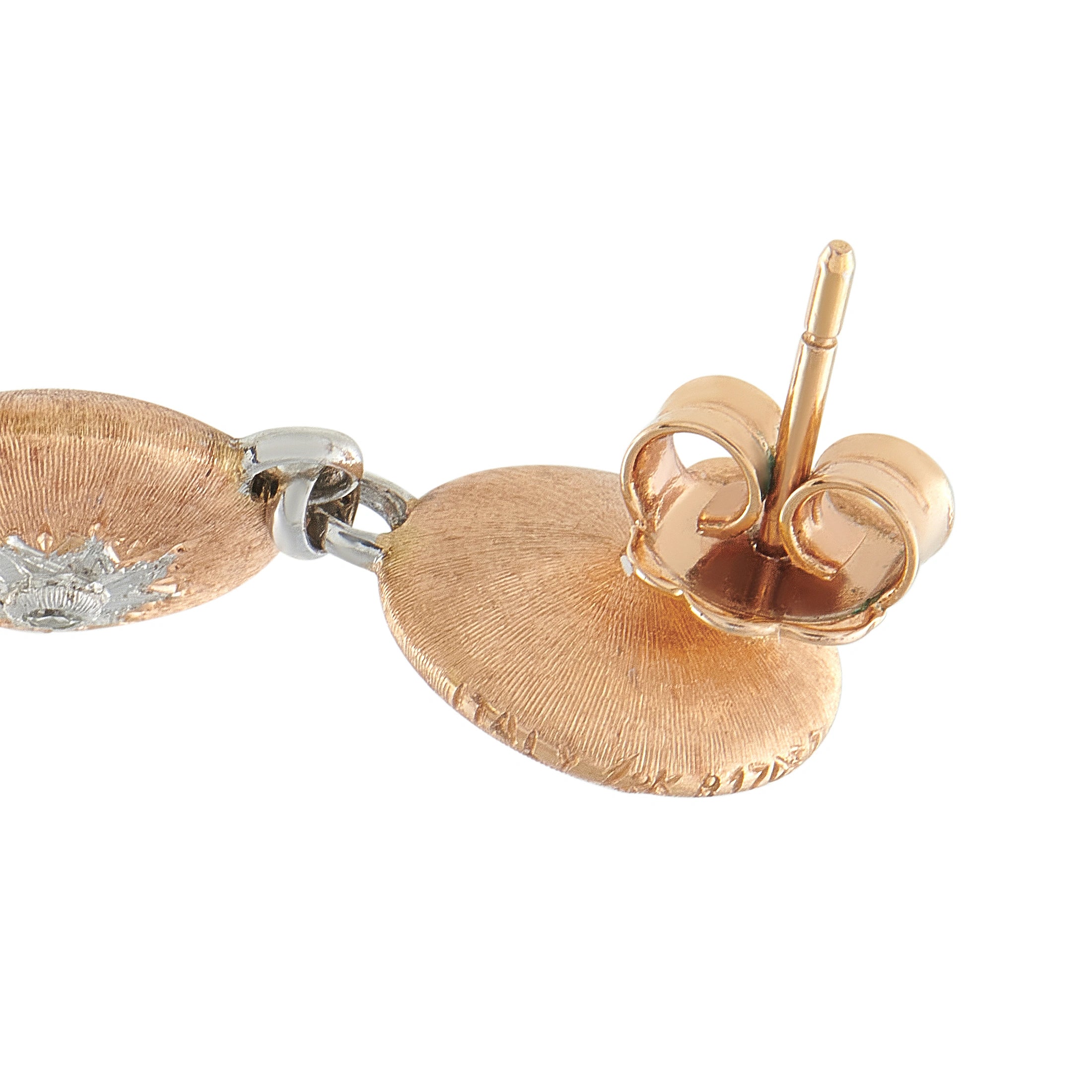 Buccellati Macri 18K Rose Gold Graduating Disc Drop Earrings