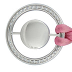 Bucherer 18K White Gold 1.11ct Diamond and Rose Quartz Cord Necklace