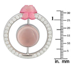 Bucherer 18K White Gold 1.11ct Diamond and Rose Quartz Cord Necklace