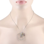 Bucherer18K White Gold 2.20ct Diamond, Sapphire and Tsavorite Butterfly Necklace