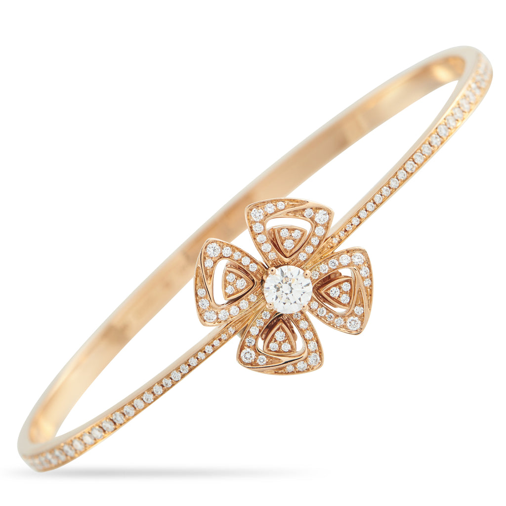 BVLGARI Fiorever 18K Rose Gold Diamond Bangle