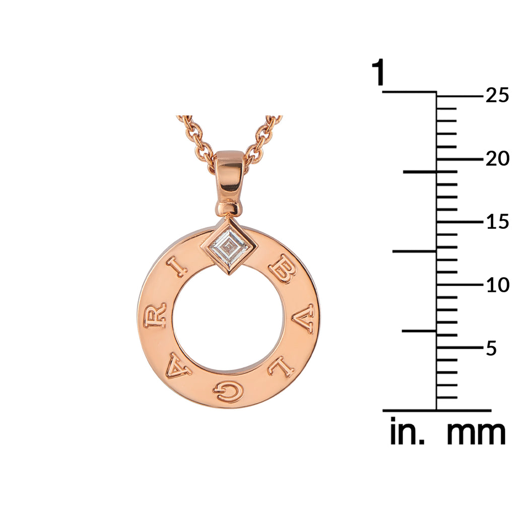 BVLGARI 18K Rose Gold Diamond Pendant