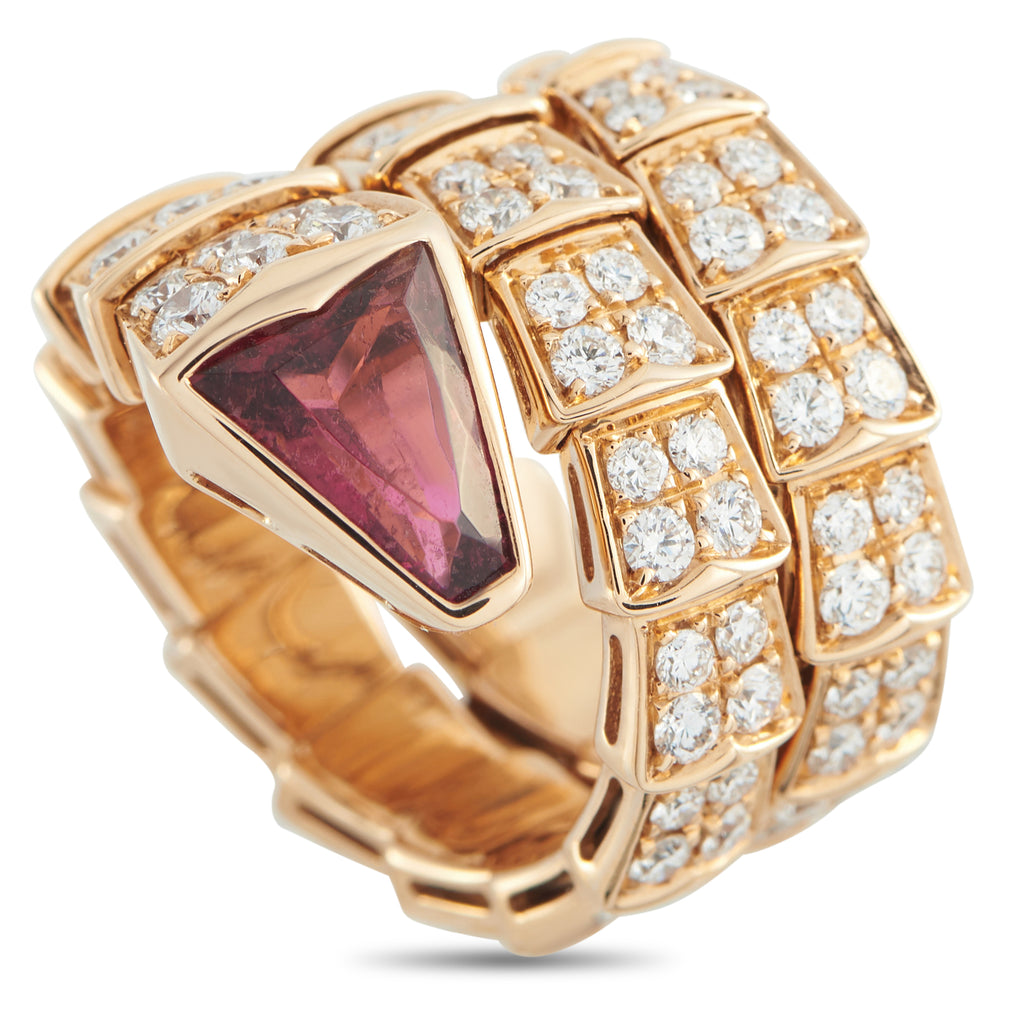 BVLGARI Serpenti 18K Rose Gold Diamond Ring