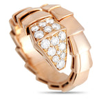 Bvlgari Serpenti Viper 18K Rose Gold 0.53ct Diamond Ring