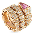 BvlgariSerpenti 18K Rose Gold 2.42ct Diamond and Tourmaline Ring – This Bvlgari Serpenti ring is instantly captivating