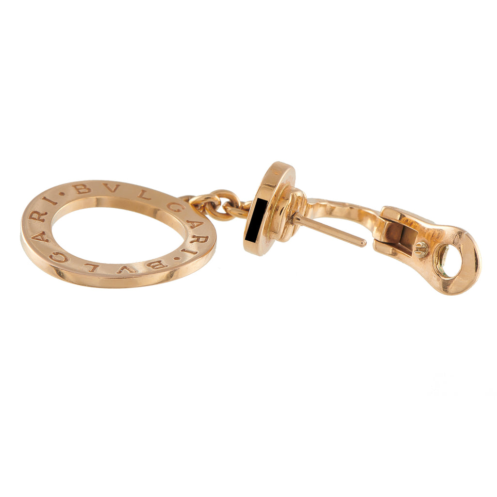 BVLGARI 18K Rose Gold Diamond Drop Earrings
